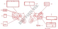 ETIQUETTE DE PRECAUTIONS pour Honda CBR 400 RR FIREBLADE Without speed warning light de 1994