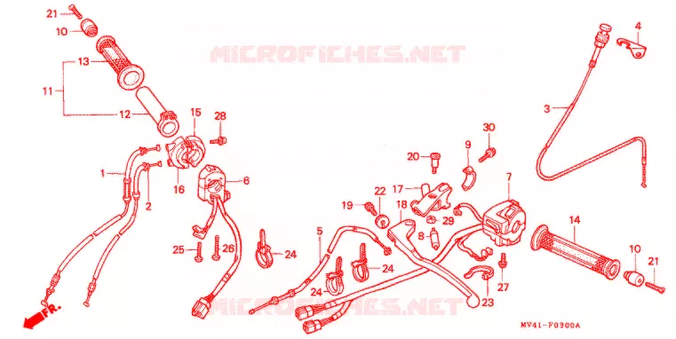 LEVIER DE GUIDON - CABLE - COMMODO Honda MOTO 400 CBR 1995  CBR400RRR_II