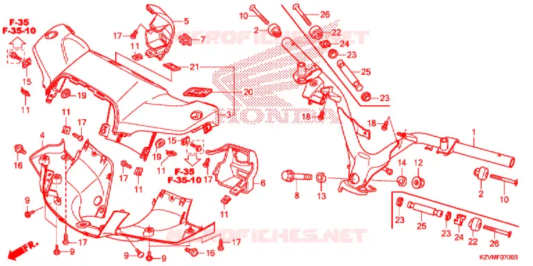 GUIDON - CARENAGE Honda MOTO 110 EX5 2017  NBC110KDFH