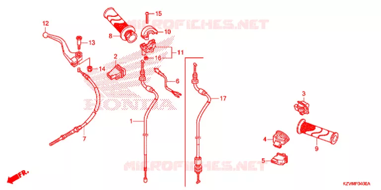 LEVIER DE GUIDON - CABLE - COMMODO Honda MOTO 110 EX5 2018  NBC110MCDH