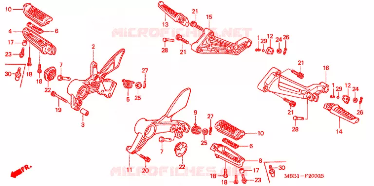 REPOSE PIED Honda MOTO 1000 VTR 2002  VTR1000F2