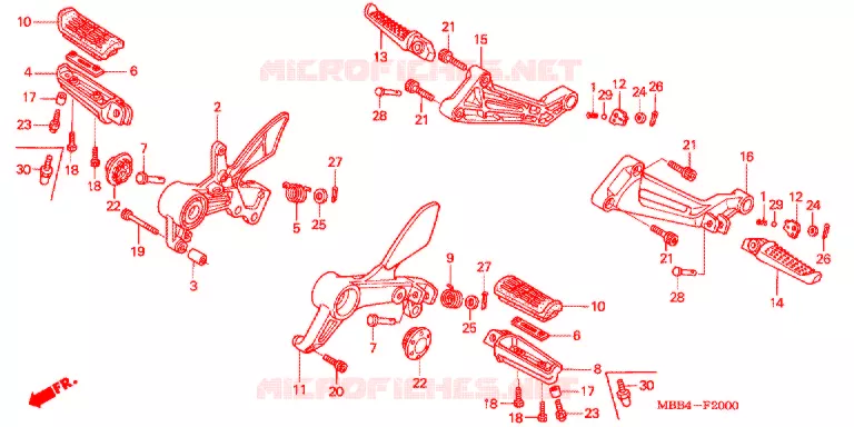 REPOSE PIED Honda MOTO 1000 VTR 2000  VTR1000FY_A