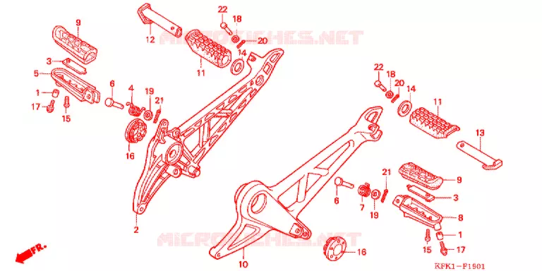 REPOSE PIED (VTR250Y,3,5,7) Honda MOTO 250 VTR 2007  VTR2507