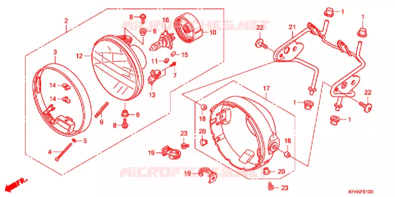 PHARE (VTR250/L) Honda MOTO 250 VTR 2016  VTR250F