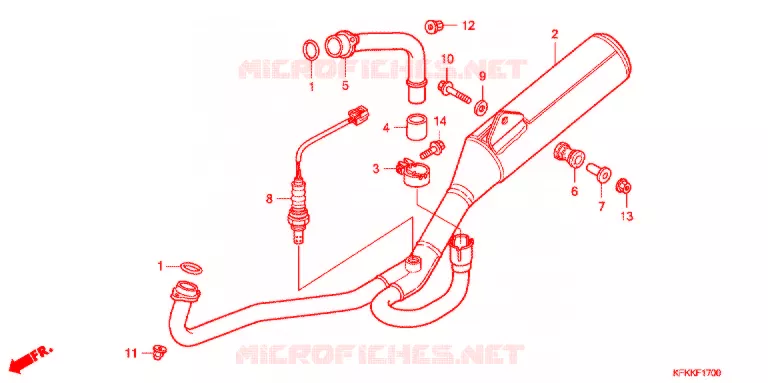 SILENCIEUX D'ECHAPPEMENT Honda MOTO 250 VTR 2014  VTR250FD