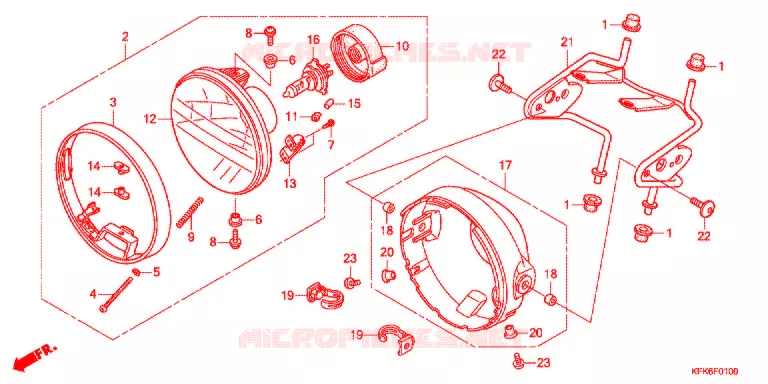 PHARE (VTR250/L) Honda MOTO 250 VTR 2017  VTR250H