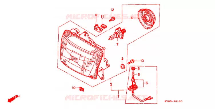 PHARE Honda MOTO 250 VTR 1990  VTR250L