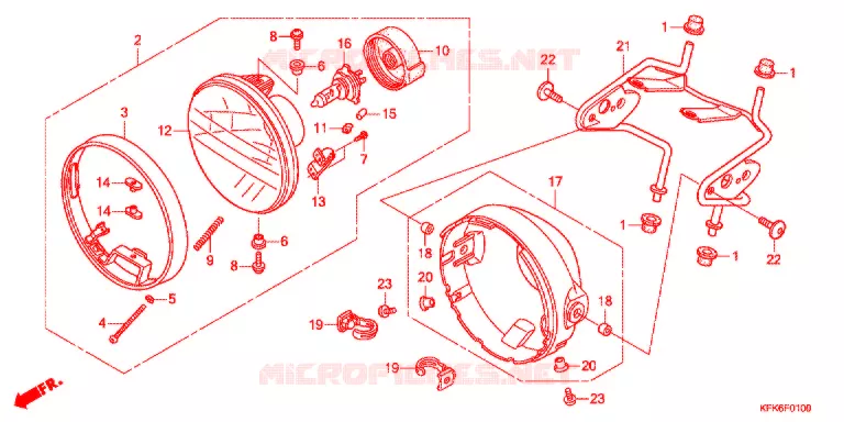 PHARE (VTR250/L) Honda MOTO 250 VTR 2017  VTR250LH