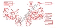 ETIQUETTE DE PRECAUTIONS (XR125LEK/LK) pour Honda XR 125, Kick starter only -DK- de 2012