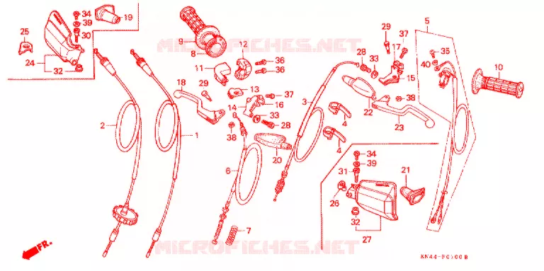 COMMODOS - POIGNEES Honda MOTO 100 XR 1989  XR100RK
