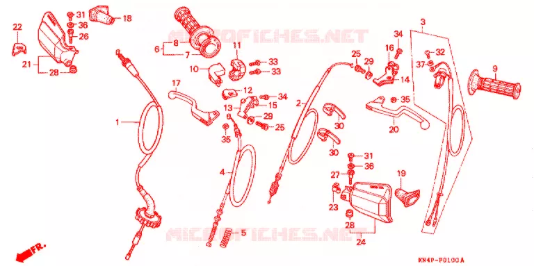 COMMODOS - POIGNEES Honda MOTO 100 XR 1999  XR100RX