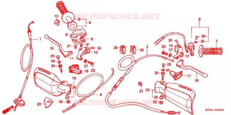 COMMODOS - POIGNEES Honda MOTO 200 XR 1999  XR200RX