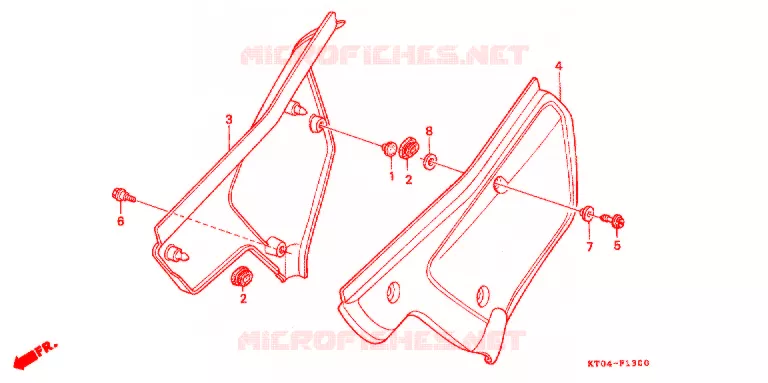 COUVERCLES LATERAUX Honda MOTO 200 XR 2000  XR200RY