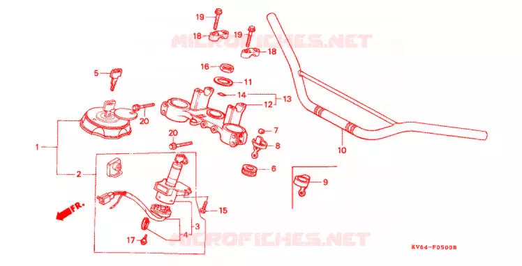 GUIDON Honda MOTO 250 XR 1991  XR250LM