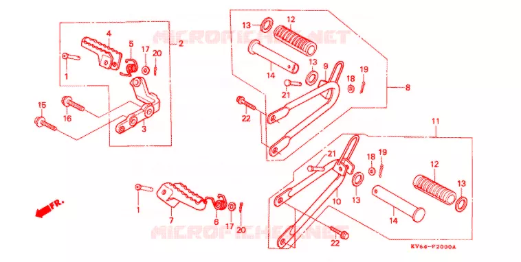 REPOSE PIED Honda MOTO 250 XR 1994  XR250LR