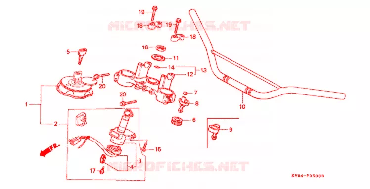 GUIDON Honda MOTO 250 XR 1995  XR250LS