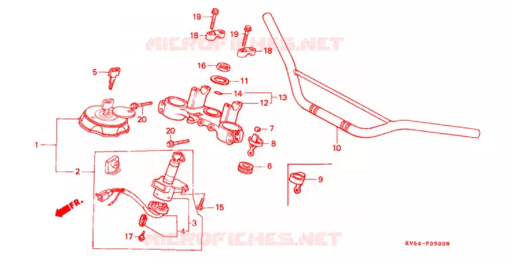 GUIDON Honda MOTO 250 XR 1996  XR250LT