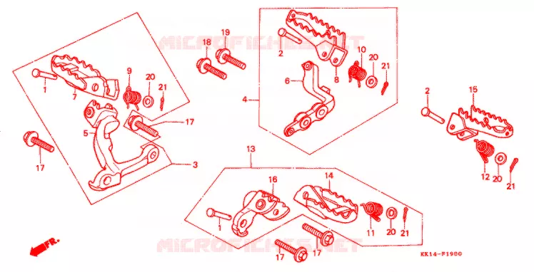 REPOSE PIED Honda MOTO 250 XR 1990  XR250RL
