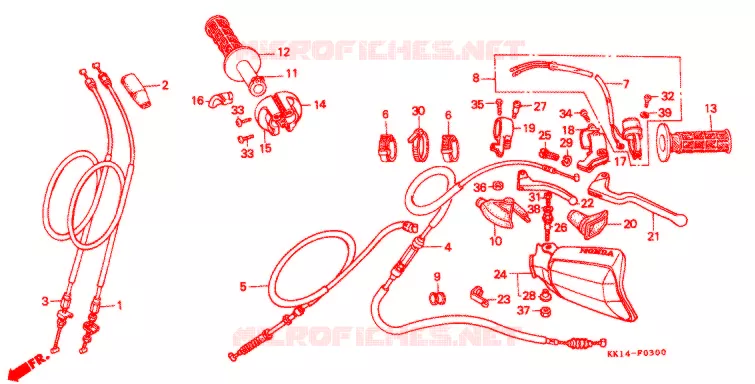 COMMODOS - POIGNEES Honda MOTO 250 XR 1991  XR250RM