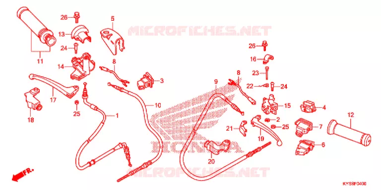 LEVIER DE GUIDON - CABLE - COMMODO Honda SCOOTER 125 CHS 2013  CHS1252WHC