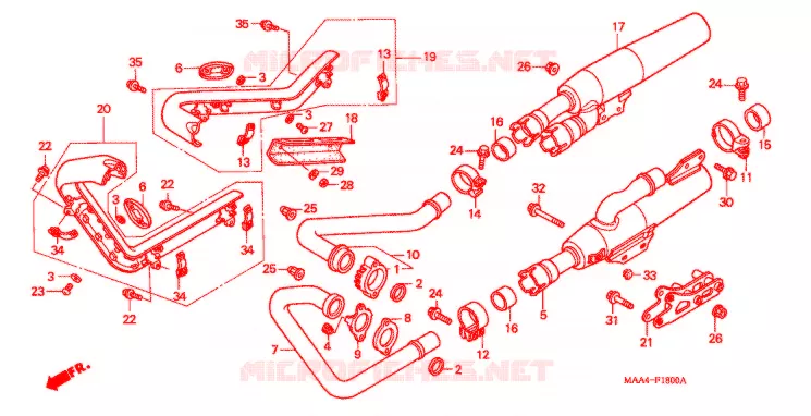 SILENCIEUX D'ECHAPPEMENT Honda MOTO 1100 SHADOW 2004  VT1100C4