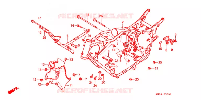 CADRE Honda MOTO 1100 SHADOW 1990  VT1100CL