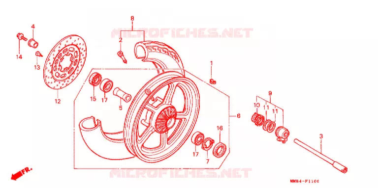 ROUE AVANT Honda MOTO 1100 SHADOW 1990  VT1100CL