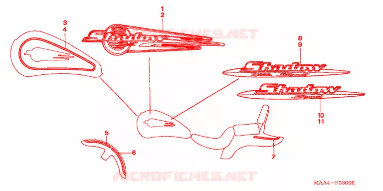 EMBLEME Honda MOTO 1100 SHADOW 2004  VT1100C4