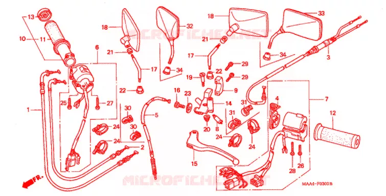 COMMODOS - POIGNEES Honda MOTO 1100 SHADOW 2005  VT1100C5_A