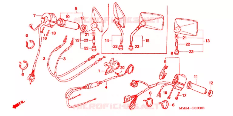 COMMODOS - POIGNEES Honda MOTO 1100 SHADOW 1988  VT1100CJ