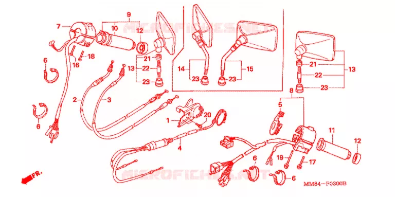 COMMODOS - POIGNEES Honda MOTO 1100 SHADOW 1989  VT1100CK