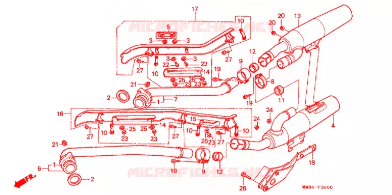 SILENCIEUX D'ECHAPPEMENT Honda MOTO 1100 SHADOW 1990  VT1100CL