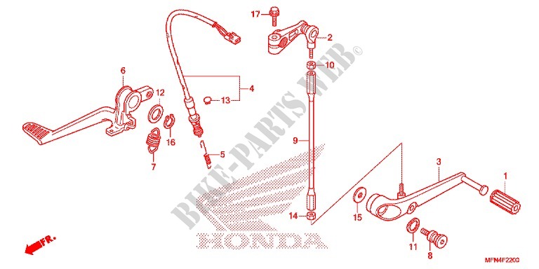 PEDALE pour Honda CB 1000 R de 2013