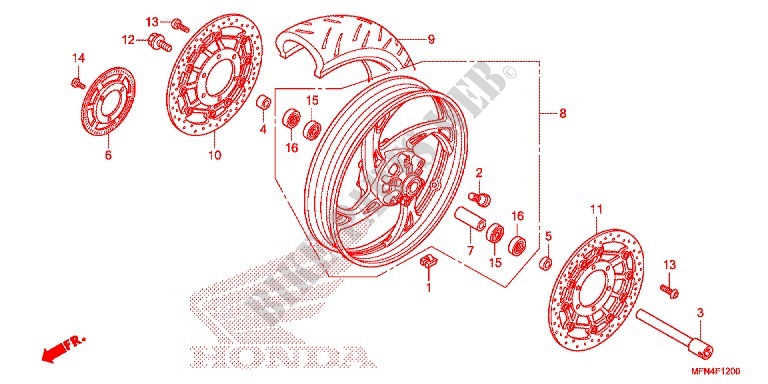 ROUE AVANT pour Honda CB 1000 R de 2013