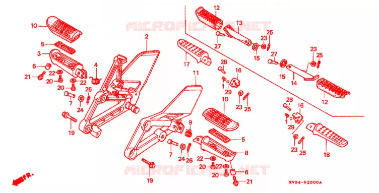REPOSE PIED Honda MOTO 600 CBR 1994  CBR600F2R