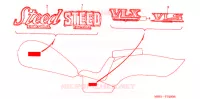 AUTOCOLLANTS pour Honda STEED 400 VLX de 1998