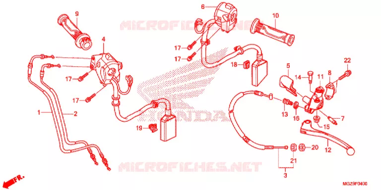 LEVIER DE GUIDON - CABLE - COMMODO Honda MOTO 500 CB 2015  CB500XAF