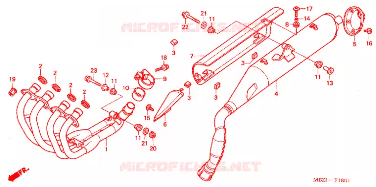 SILENCIEUX D'ECHAPPEMENT Honda MOTO 600 HORNET 2006  CB600F6_A