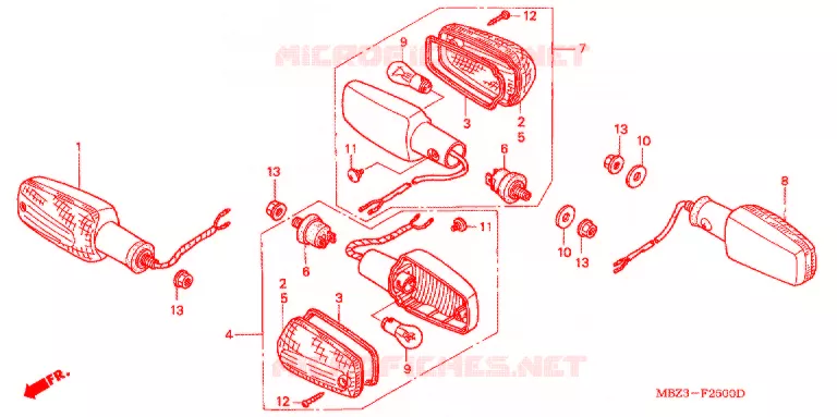 CLIGNOTANT (1) Honda MOTO 600 HORNET 1998  CB600FW