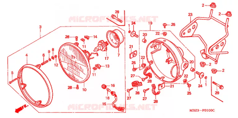 PHARE (1) Honda MOTO 600 HORNET 1998  CB600FW
