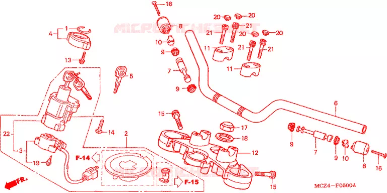 GUIDON - TE DE FOURCHE Honda MOTO 900 HORNET 2002  CB900F2
