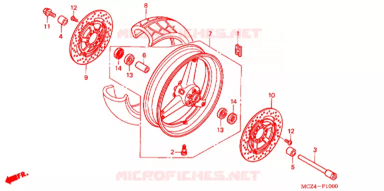 ROUE AVANT Honda MOTO 900 HORNET 2002  CB900F2