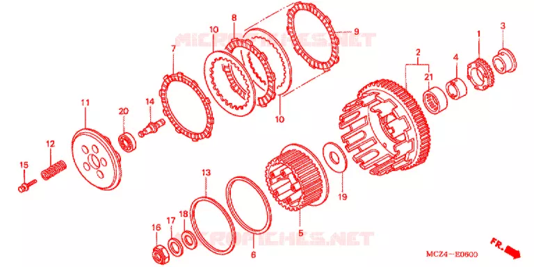 EMBRAYAGE Honda MOTO 900 HORNET 2002  CB900F2