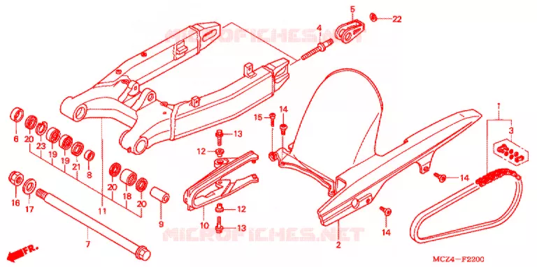 BRAS OSCILLANT Honda MOTO 900 HORNET 2003  CB900F3_A