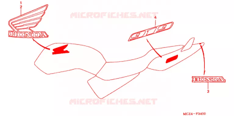AUTOCOLLANTS Honda MOTO 900 HORNET 2006  CB900F6_A