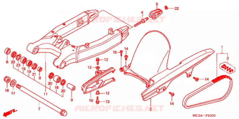 BRAS OSCILLANT Honda MOTO 900 HORNET 2006  CB900F6_A