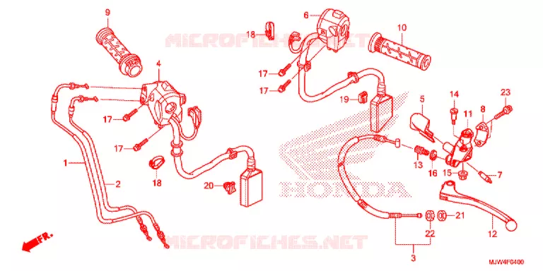 LEVIER DE GUIDON - CABLE - COMMODO Honda MOTO 500 CB 2016  CB500XG