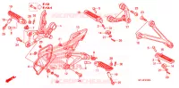 REPOSE PIED pour Honda CBR 1000 RR FIREBLADE VICTORY RED de 2009