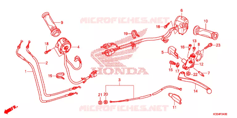 LEVIER DE GUIDON - CABLE - COMMODO Honda MOTO 300 CBR 2016  CBR300RG