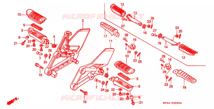 REPOSE PIED Honda MOTO 600 CBR 1992  CBR600F2N